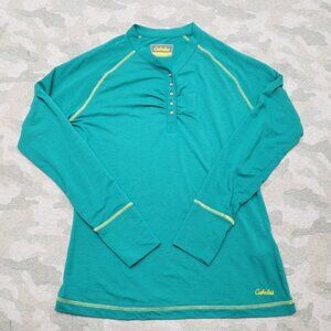 Cabela s‎ Top Women s Small Green Pullover Lightweight Long Sleeve Outdoors